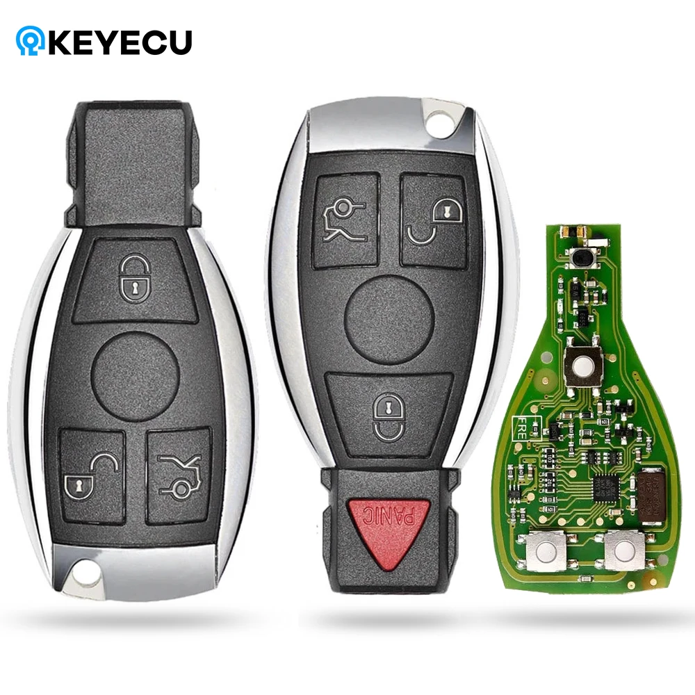 2× Xhorse VVDI BE Key Pro Improved Version Complete Remote Key Fob 3 4 Buttons 315MHz / 433MHz for Mercedes Benz