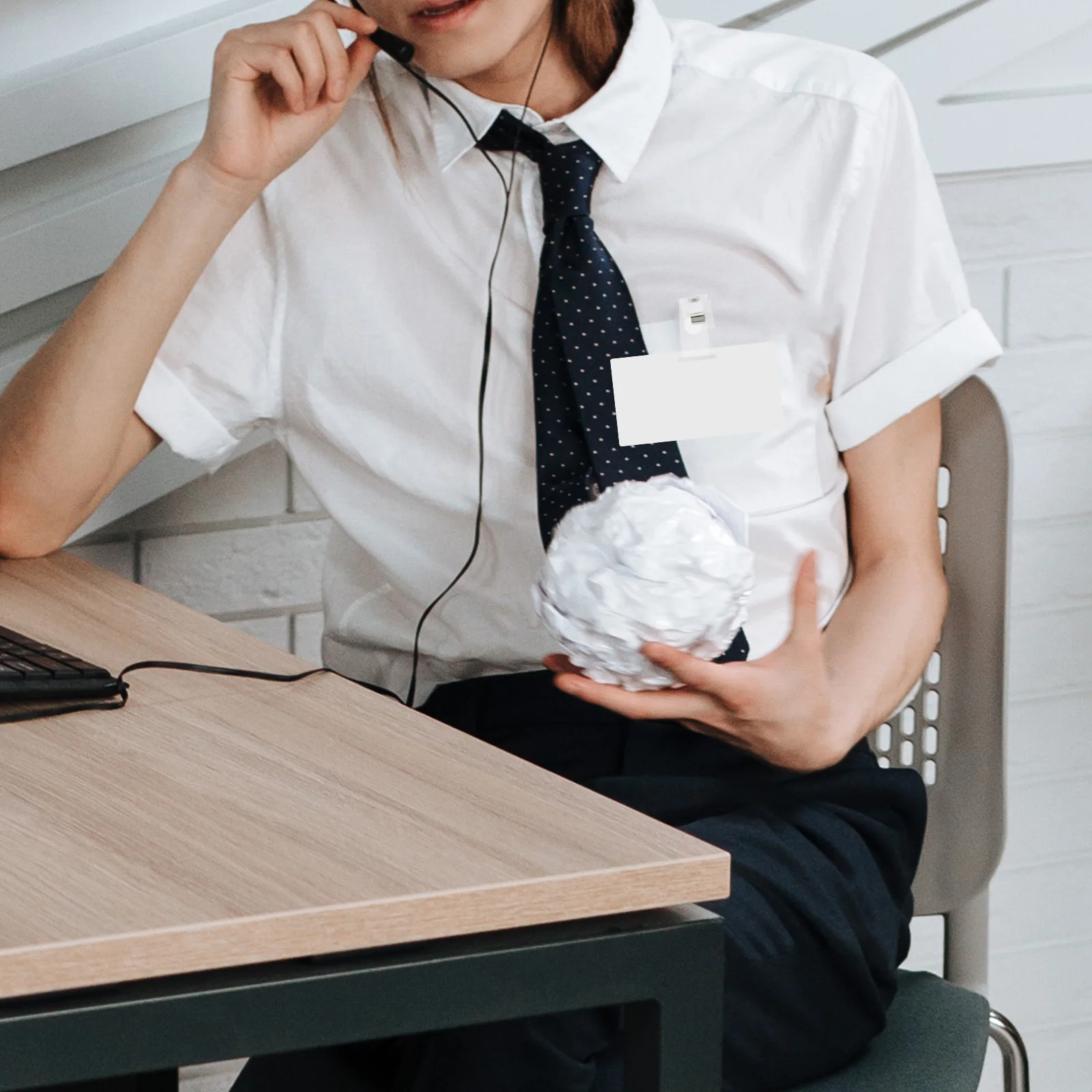 

20Pcs Metal Id Badge Clip Sturdy Double Hole Badges Easy to Use Name Tag Holders Portable Accessory