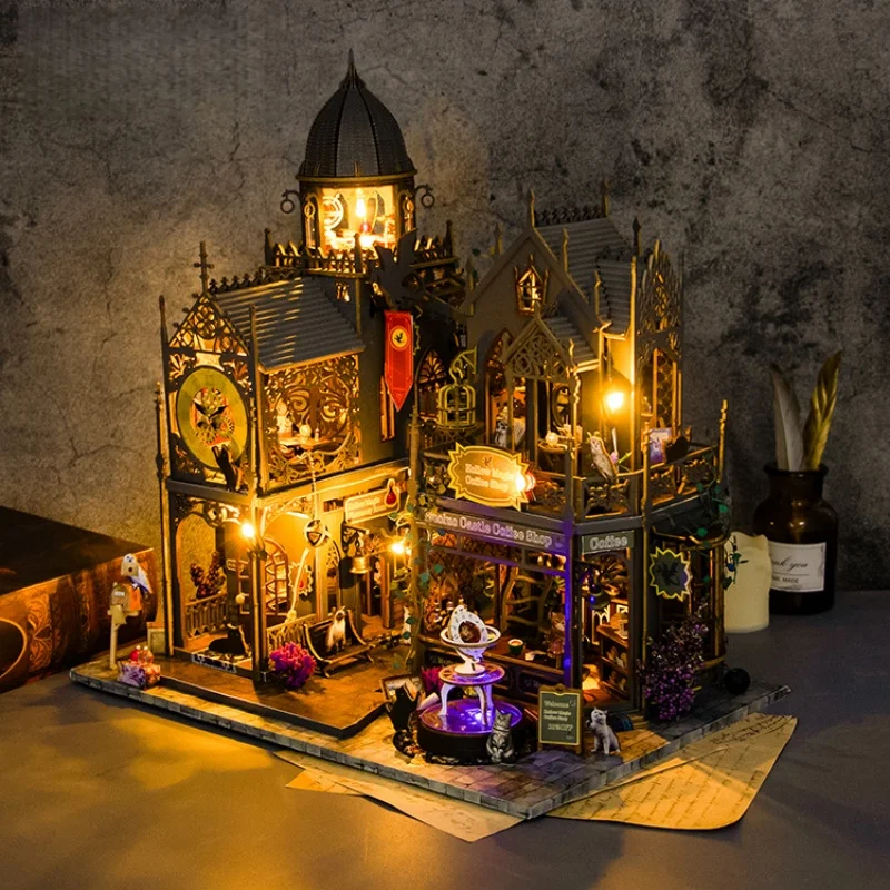 

Wizard's Castle Diorama, DIY 3D Wooden Miniature World, Mysterious Fantasy Gift for Collectors