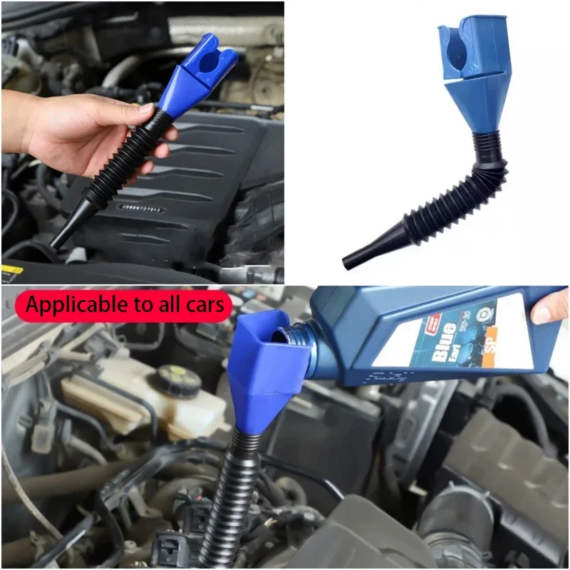 Fácil de despejar aceite sin asistencia, embudo cuadrado grueso con hebilla de bayoneta para llenado de aceite de coche, accesorios para herramientas de vertido de aceite