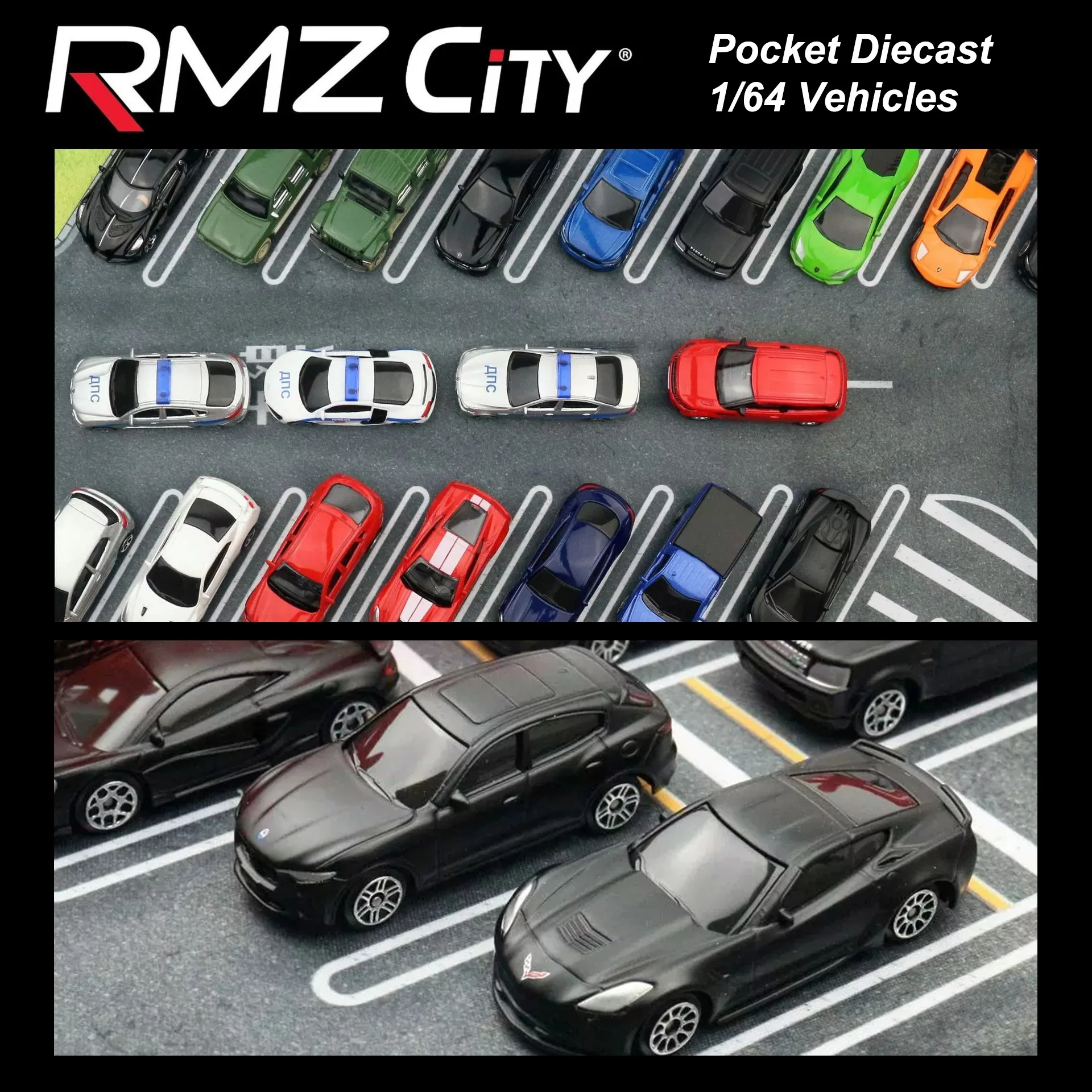 RMZcity 1/64 Model Car Sports Car Simulation Diecast Toy Vehicle Collection Series Gifts for Boys and Girls