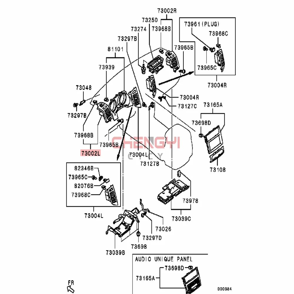 Interrupteur de commande de ventilation chaude pour climatisation, pour Pajero Montero V83W V85W V93W V97W V98W 8030A059XA gauche (noir)