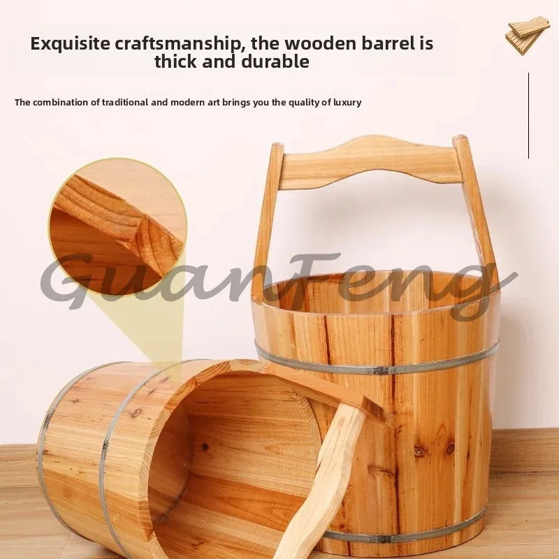 Handmade natural wooden foot bath tub and portable herbal sauna foot bath bathtub for home spa relaxation - view 4