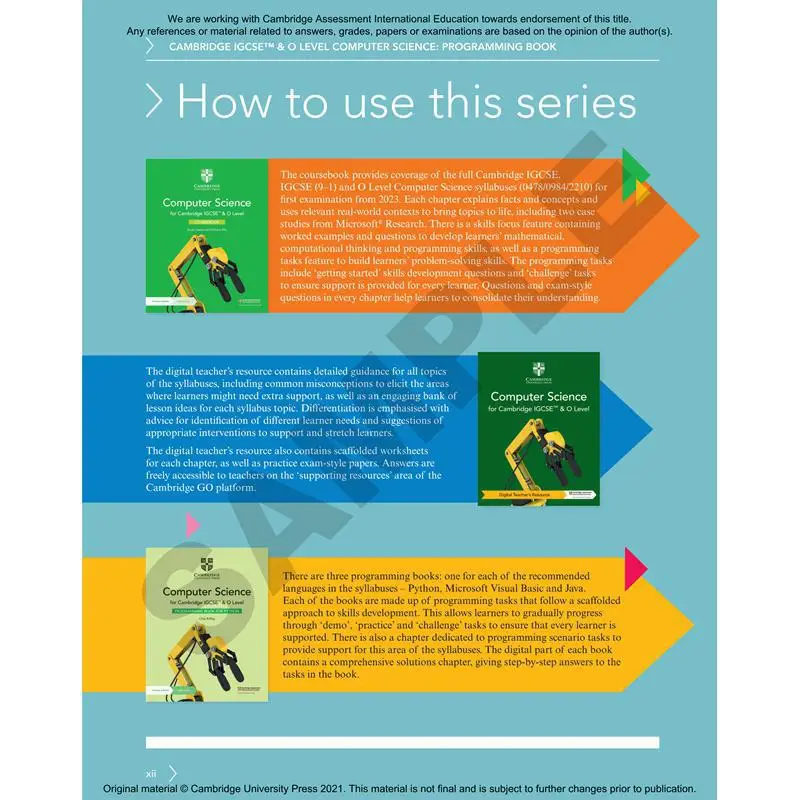 كامبريدج IGCSE وO Level كتاب برمجة علوم الكمبيوتر لبيثون مع الوصول الرقمي 2 سنة كريس روفي 9781108951562 #3