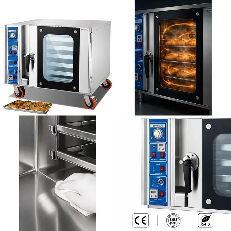 Commercial Electric Convection Oven 5 Layer Tray Stainless Steel Pizza Bread Baker Hotel Equipment