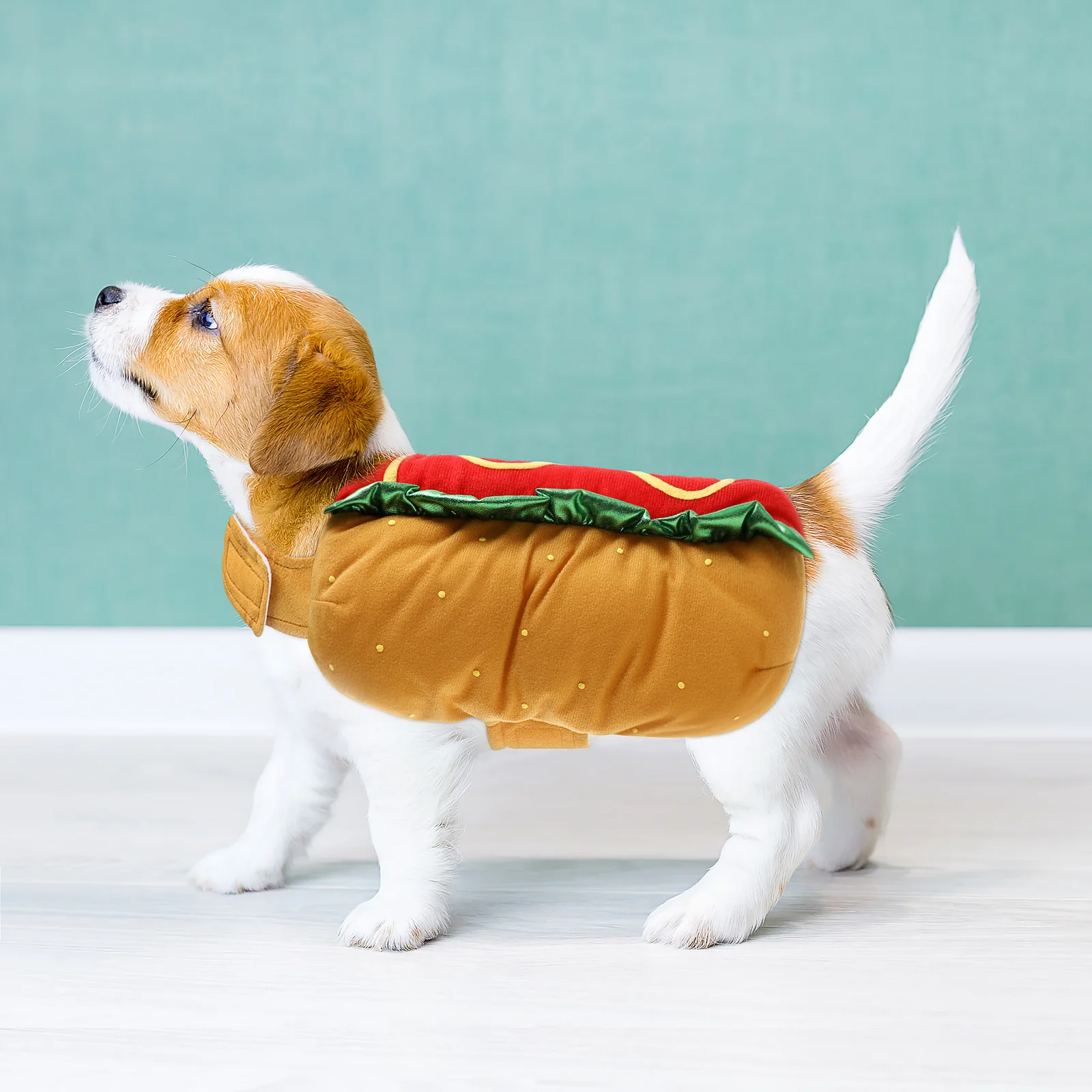 

1pc Hot Dog Burger Transformation Costume For Pets Funny Pet Cosplay Outfit Halloween Christmas Party Dog Cat Apparel Xs
