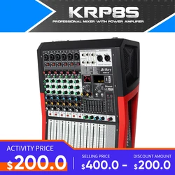 Fuluode 6/8 Channel Professional Mixer With power amplifier and reverberation function Support Bluetooth USB playback stage show