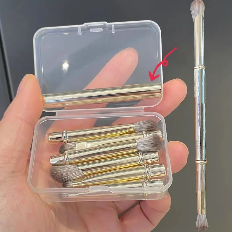 6 teile/satz Tragbare Make-Up Pinsel Ersatz Pinsel Kopf Lidschatten Eyeliner Lip Liner Pinsel Mini Detail Augen Make-Up-Tools