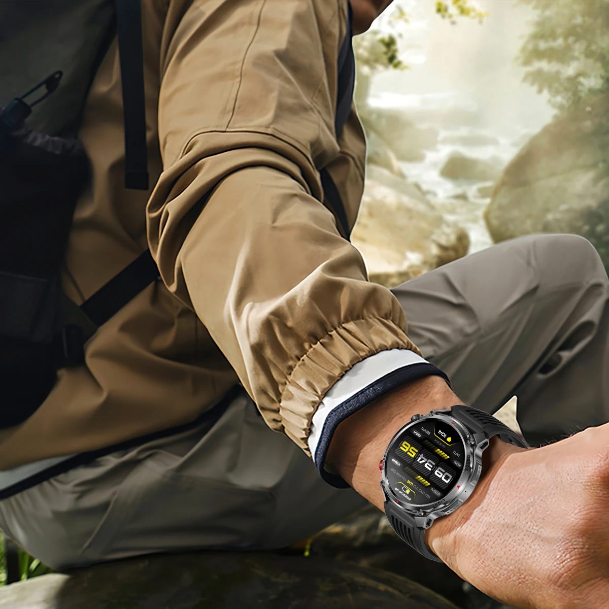 Neue Smartwatch für Herren mit 1100mAh Großbatterie, Outdoor GPS, Taschenlampe, Kompass, IP68 Wasserdicht, HD-Anruf, 1,7 Zoll AMOLED, Sport-Smartwatch – Detail 19