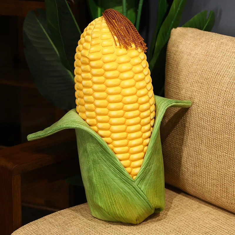 45-60cm Real life Corn Plush Toys Plant Grilled Corn With Leaf Sleeping Pillow Creative Stuffed Soft Dolls Funny Birthday Gift