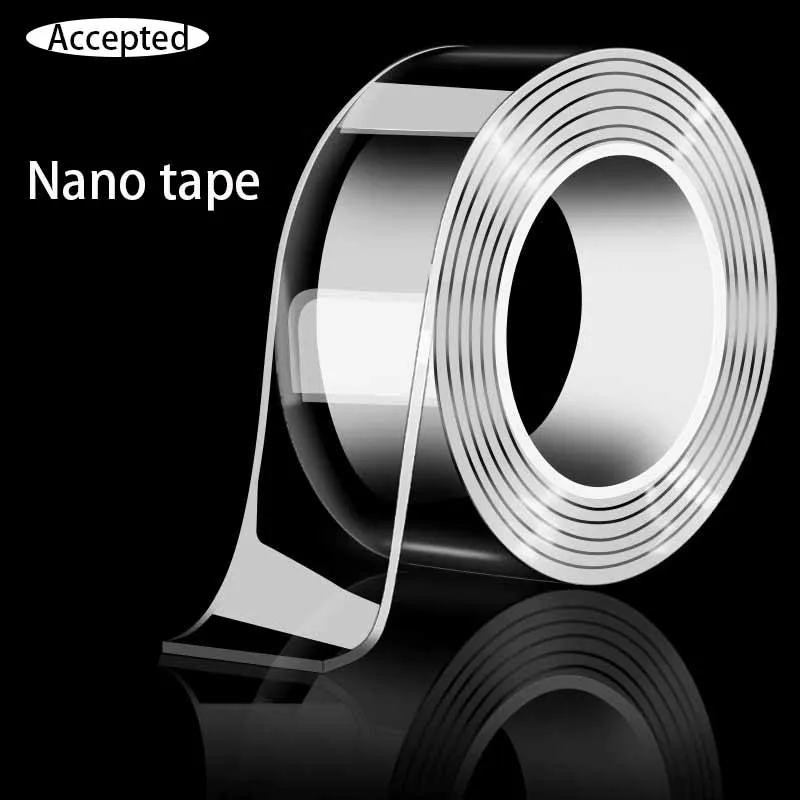 1PC Nano Double Sided Adhesive Tape Extra Strong Glue Two Face Masking Tape Waterproof Traceless Strip Reusable Scotch Tape Tool