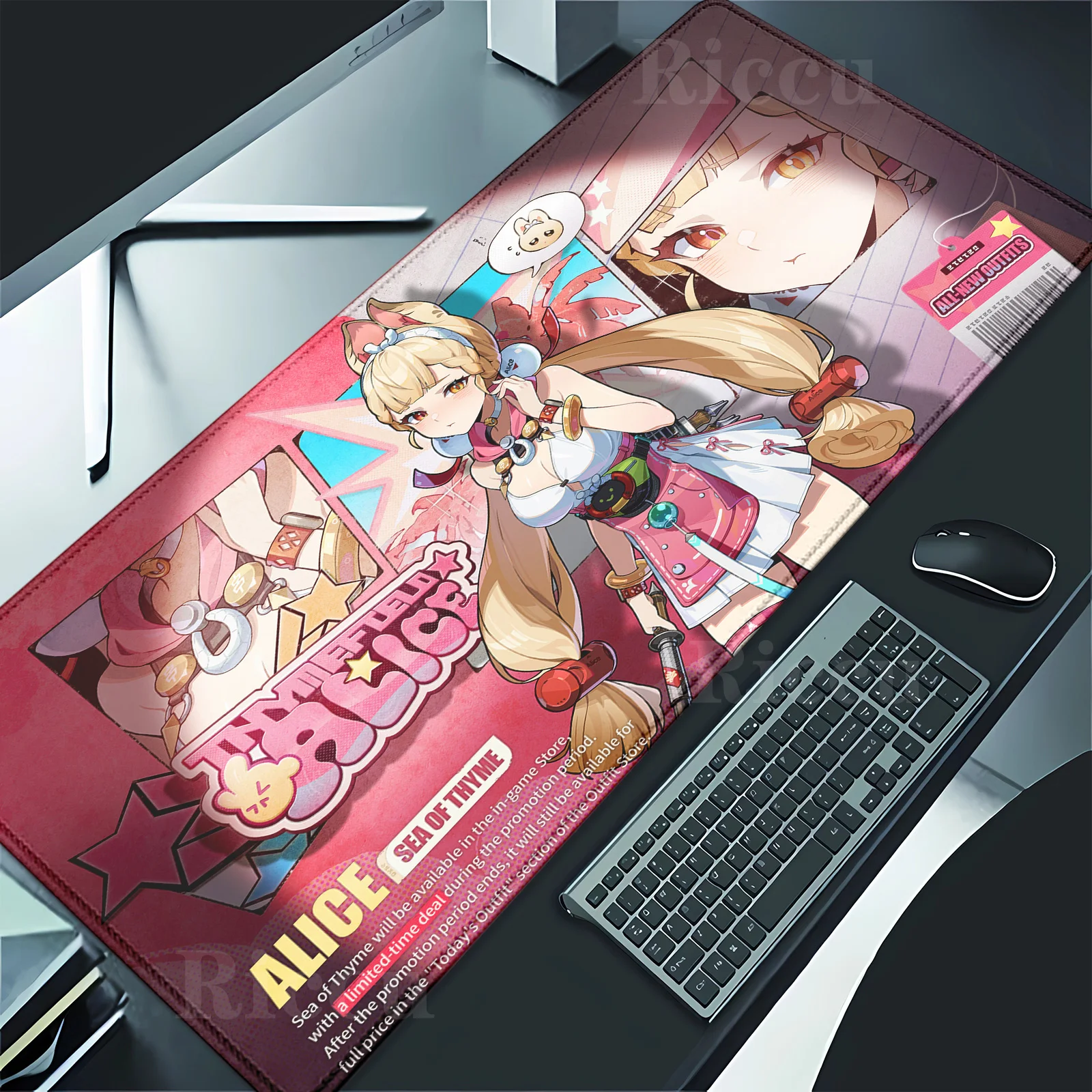 

PC peripherals MousePad ZZZ Alice Anime Girls Sexy Large Keyboard Mouse Desk Pad Non-slip Rubber Zenless Zone Zero Game MousePad