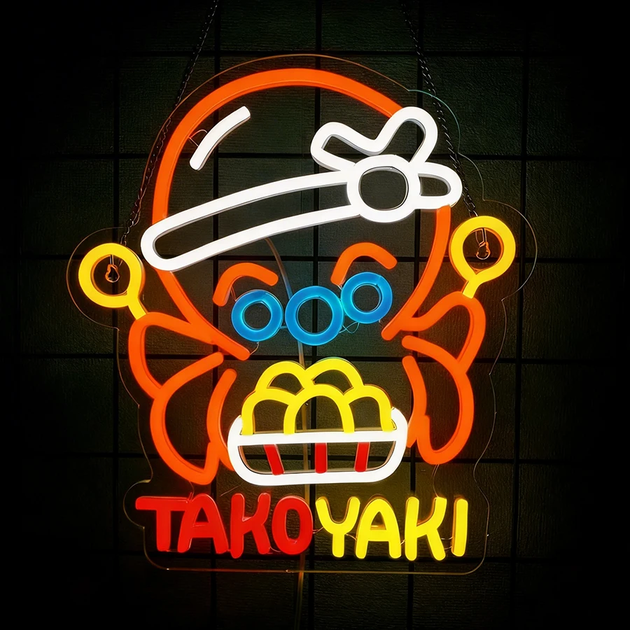 Takoyaki Octopus Ball Neon Light LED  for Japanese Street Food Shop Anime Sushi Bar Cafe Kitchen Bar Gift Japanese Culture Lover view 5