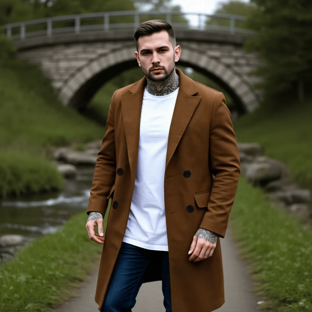 

Men's Premium Quality Double-Breasted Woolen Overcoat Solid Thickened Warm Lined Jacket for Winter Business Formal Wear