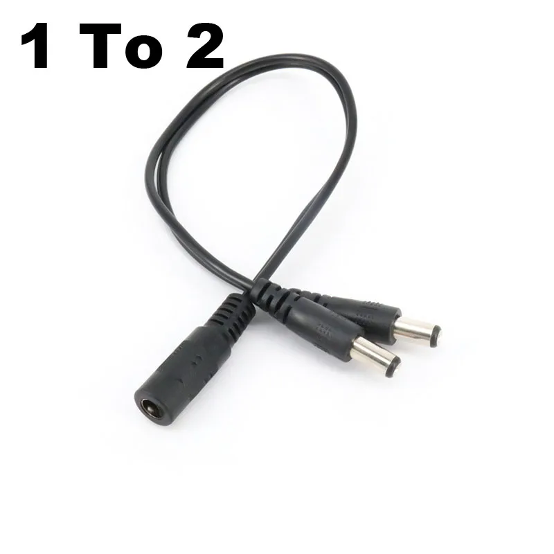 12V DC Power Supply Splitter Extend Plug 1 Female to 2 3 4 5 6 8 Male Camera CCTV LED Strips Connector Adapter 2.1*5.5mm Cable