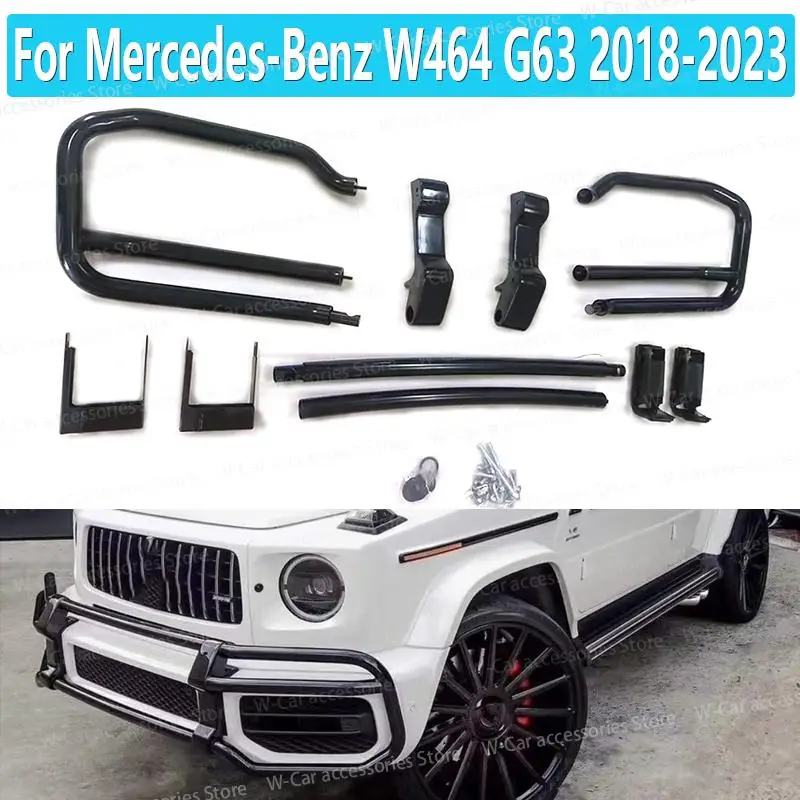 For Mercedes-Benz W464 G63 2018 2019 2020 2021 2022 2023 Car Front Lip Bumper Grille Protector Guard Skid Plate Bull Bar Cover