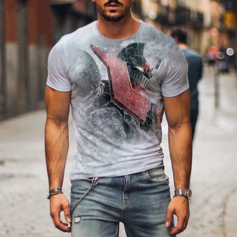 Mazinger Z 3D Print T-Shirts Anime Robot Men Women Casual Fashion Short Sleeve T Shirt Oversized Harajuku Tees Tops Man Clothing