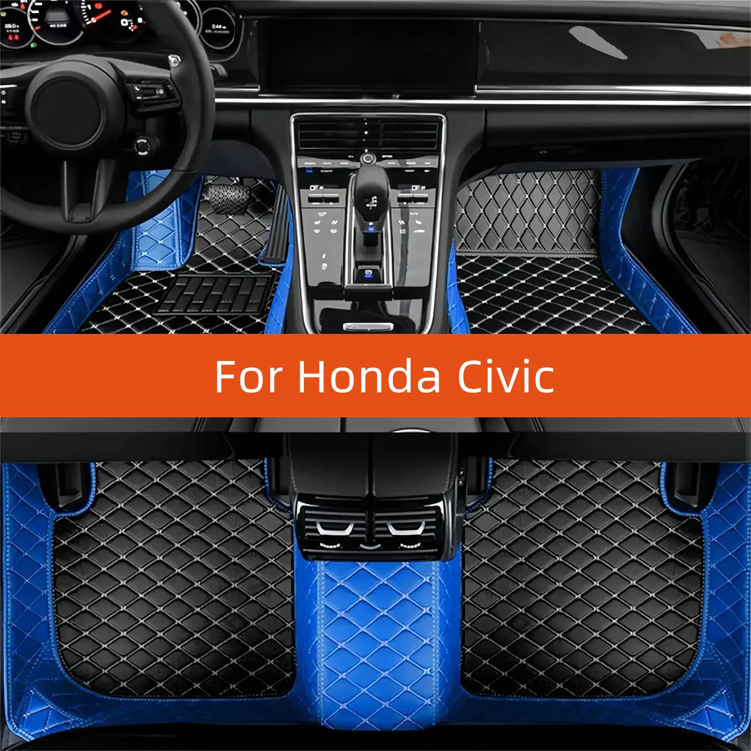 

Custom Leather Car Floor Mat For Honda Civic 2022 2023 2024 2025 2026 2027 Multicolor Car Mat Interior Accessories