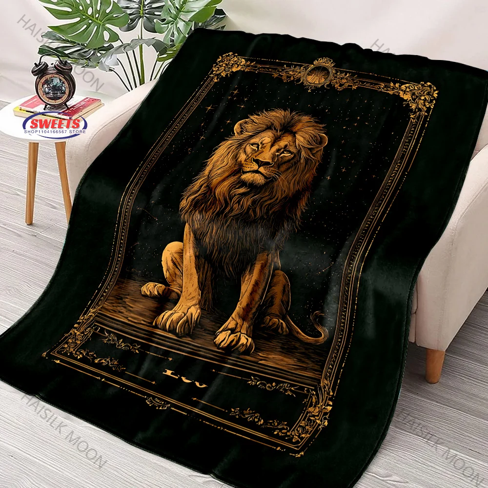 1PC Zodiac Theme Leo Pattern Printed Blanket, Soft Blanket for Home Couch Sofa Bed Decor, Blanket for Kids and Adult All Seasons
