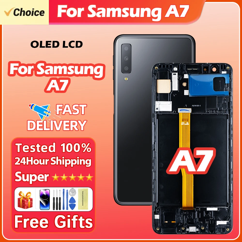 AAA+ 100% Test A750 Lcd For Samsung A7 2018 SM-A750F A750FN A750G A750F LCD Display Touch Screen Digitizer Assembly Replace