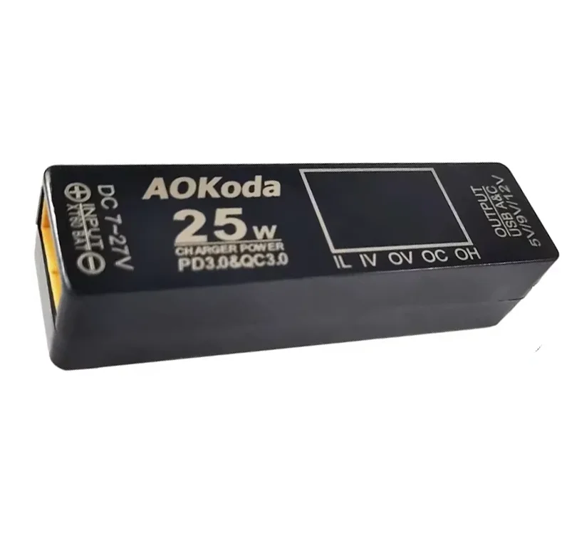 AOKoda XT60 to PD3.0 Lipo แบตเตอรี่ Quick Charger ป้องกันการโอเวอร์โหลดป้องกันการลัดวงจรสําหรับสมาร์ทโฟนแท็บเล็ต PC DIY Part