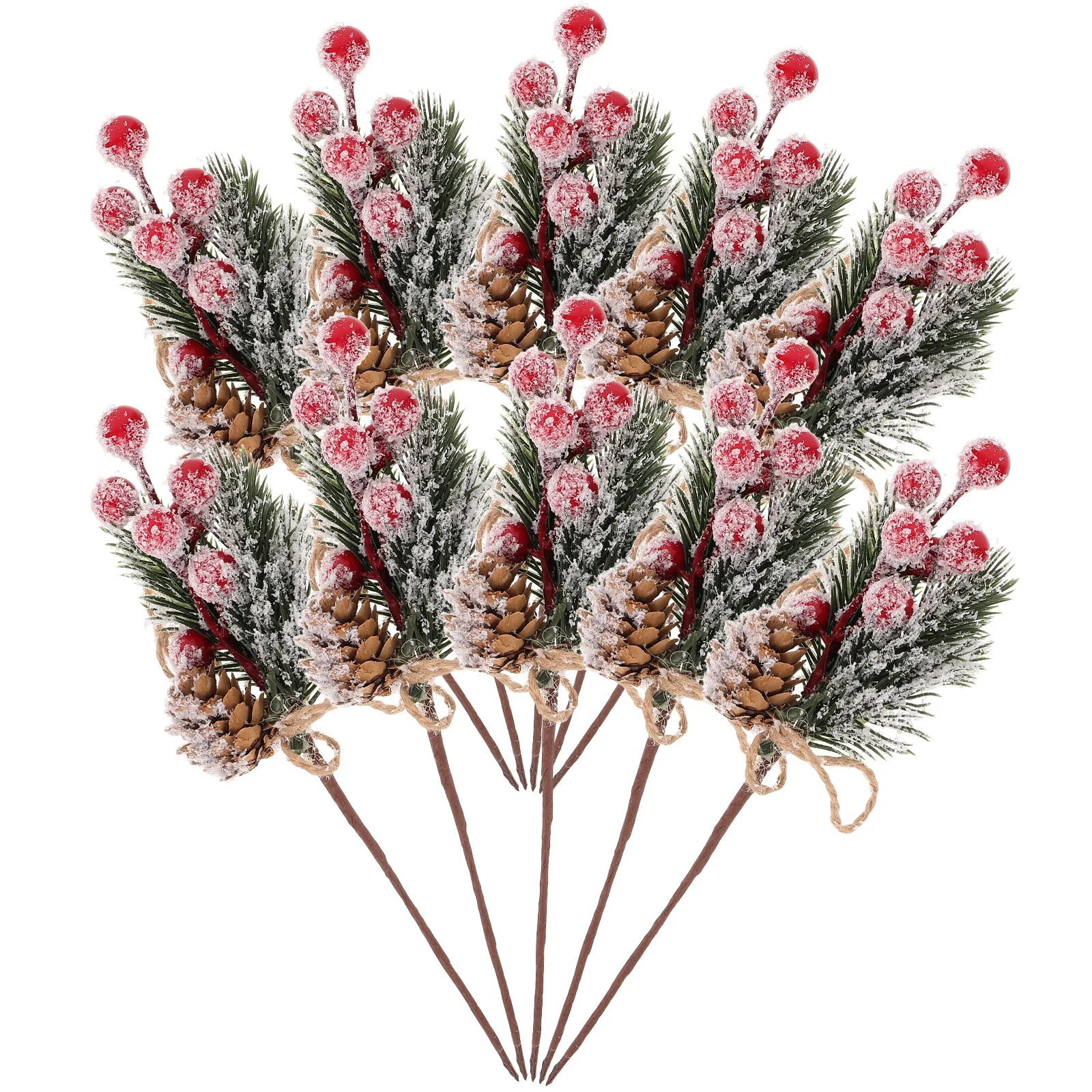 

10Pcs Lifelike Artificial Berry Pine Needles Red Berries Christmas Tree Decor Wreaths Centerpieces Wedding Holiday