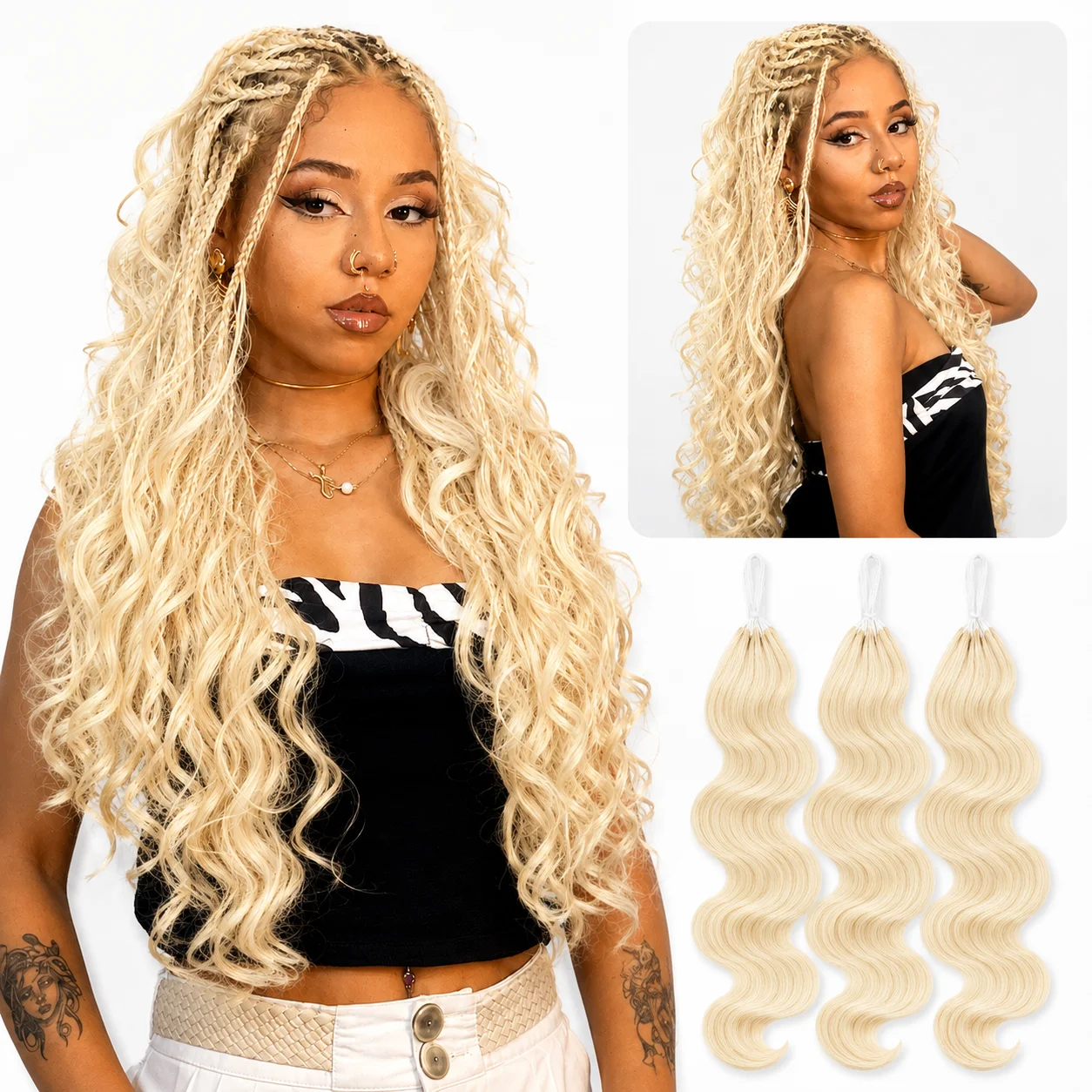 capelli-umani-a-onda-naturale-colore-biondo-613-feather-treccine-boho-pre-annodate-miracle-knots-leggeri-riutilizzabili-con-estremita-piene