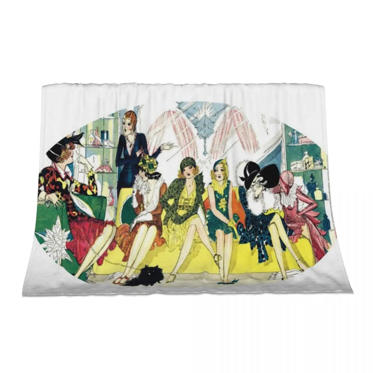 

Flappers Shopping by Nell Brinkley HD Throw Blanket Luxury Kid'S Cute Large Blankets