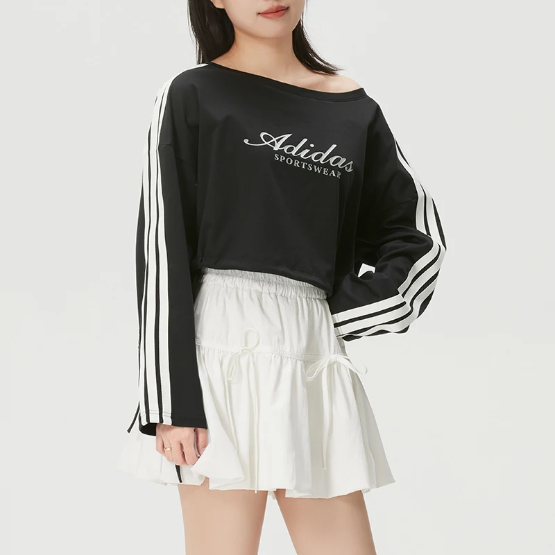 

Adidas Women's Sports Long-Sleeved T-Shirt Fashionable Short Casual Comfortable Breathable Round Neck Training Top Kx8923