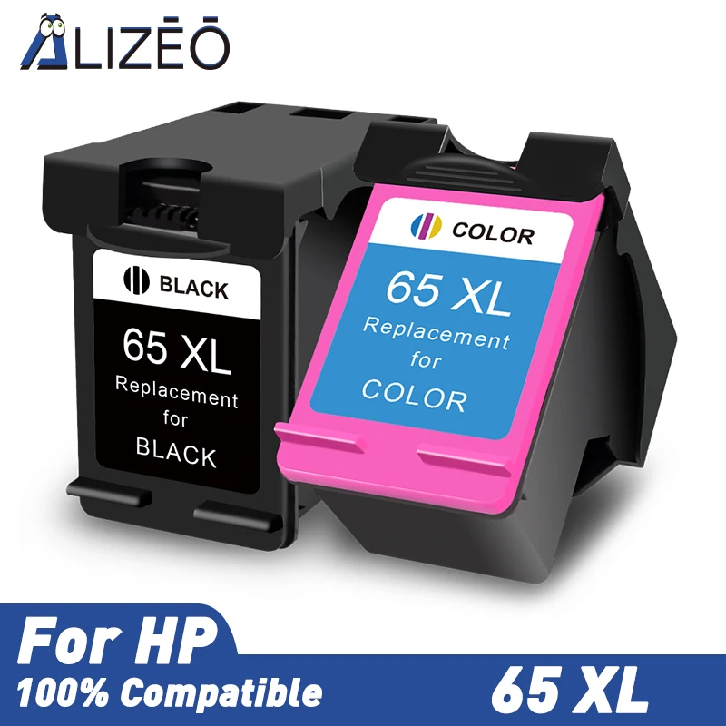 ALIZEO – cartouche d'encre 65XL, Compatible avec imprimante HP 65 Envy 5010 5020 5030 5032 5052 5055 2622 2652 2655 3723 3724 3730
