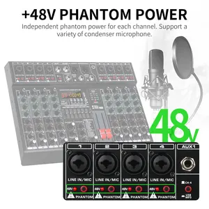 Professioneller Sound -Audio -Mixer Xtuga, 6, 8 Kanäle, 48 V, 2 Aux, Mischkonsole, 99 digitale Effekt, USB -Aufnahme, Bluetooth, DJ -Mix -Tabelle 8 Hauptverkauf Digitalkonsolen Mix Professional - №7