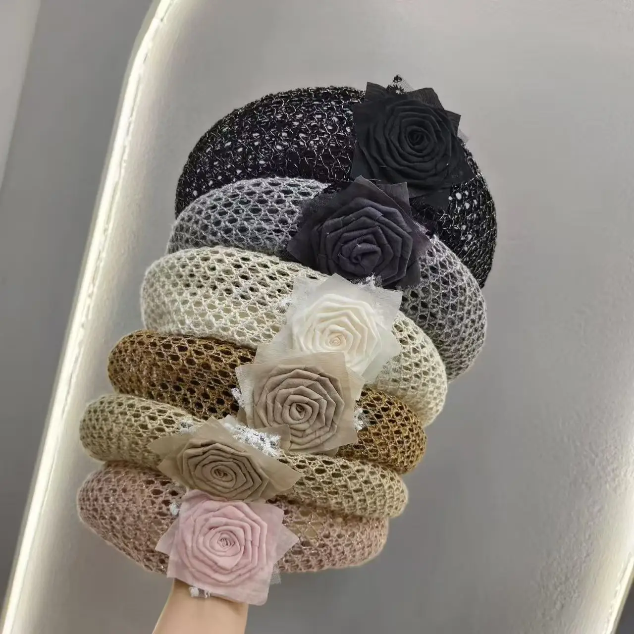 Neues Modell Baskenmütze für Damen, Sommer, dünn, atmungsaktiv, ausgehöhlt, Malermützen, modische und vielseitige Beibei-Kappen