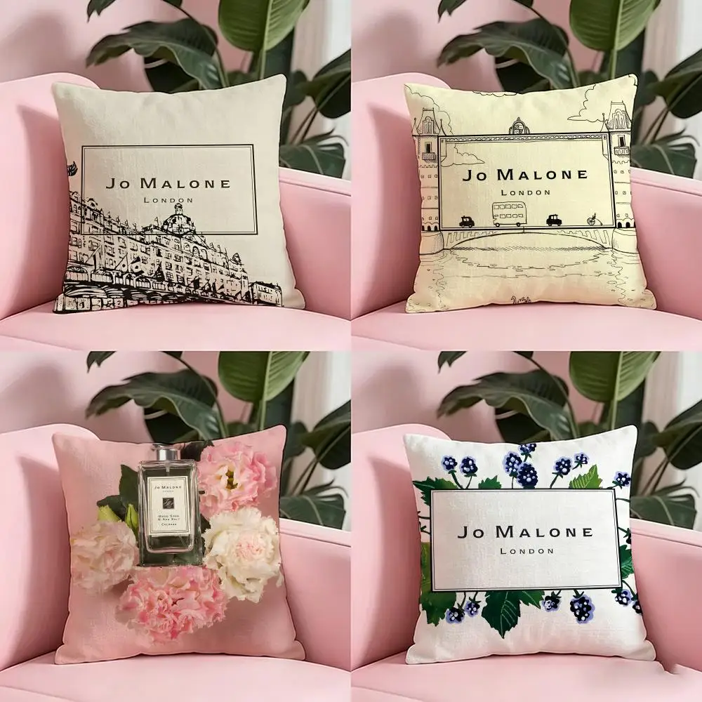 Funda de cojín marca J-Jo M-Malone London, funda de almohada antipolvo, cremallera invisible, funda de cojín de felpa corta sedosa para sofá