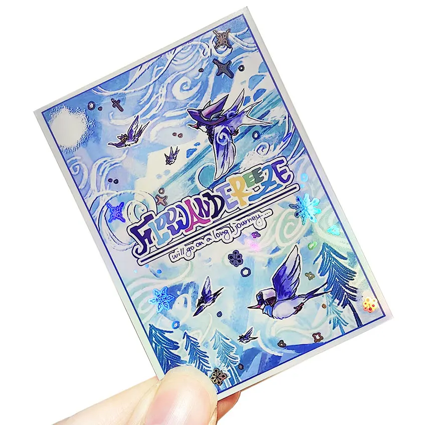 63x90mm 50PCS Holographic Sleeves YUGIOH Card Sleeves Illustration Anime Protector Card Cover for Board Games Trading Cards