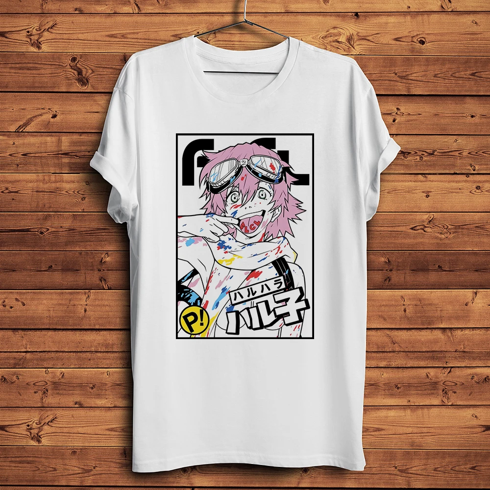 Fooly Cooly FLCL FuriKuri Haruko Haruhara Funny manga TShirt Men Short sleeve casual T Shirt Unisex anime Tee breathable print