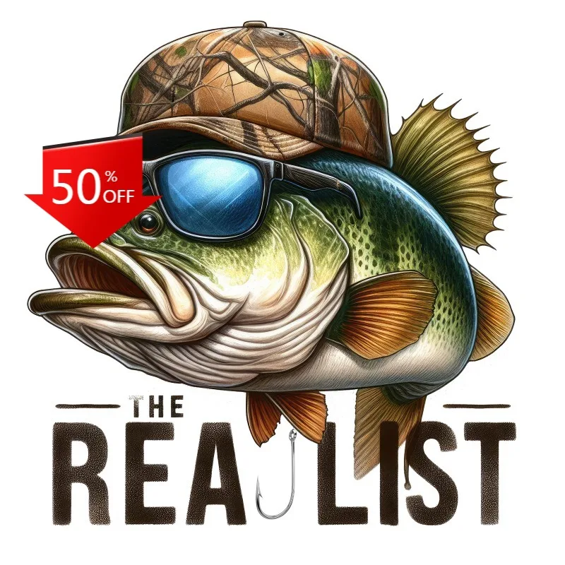 

Fishing Sticker The Realist Funny Fisherman Fish Hat Sunglasses Hook Boat Car Parts Decoration Decal