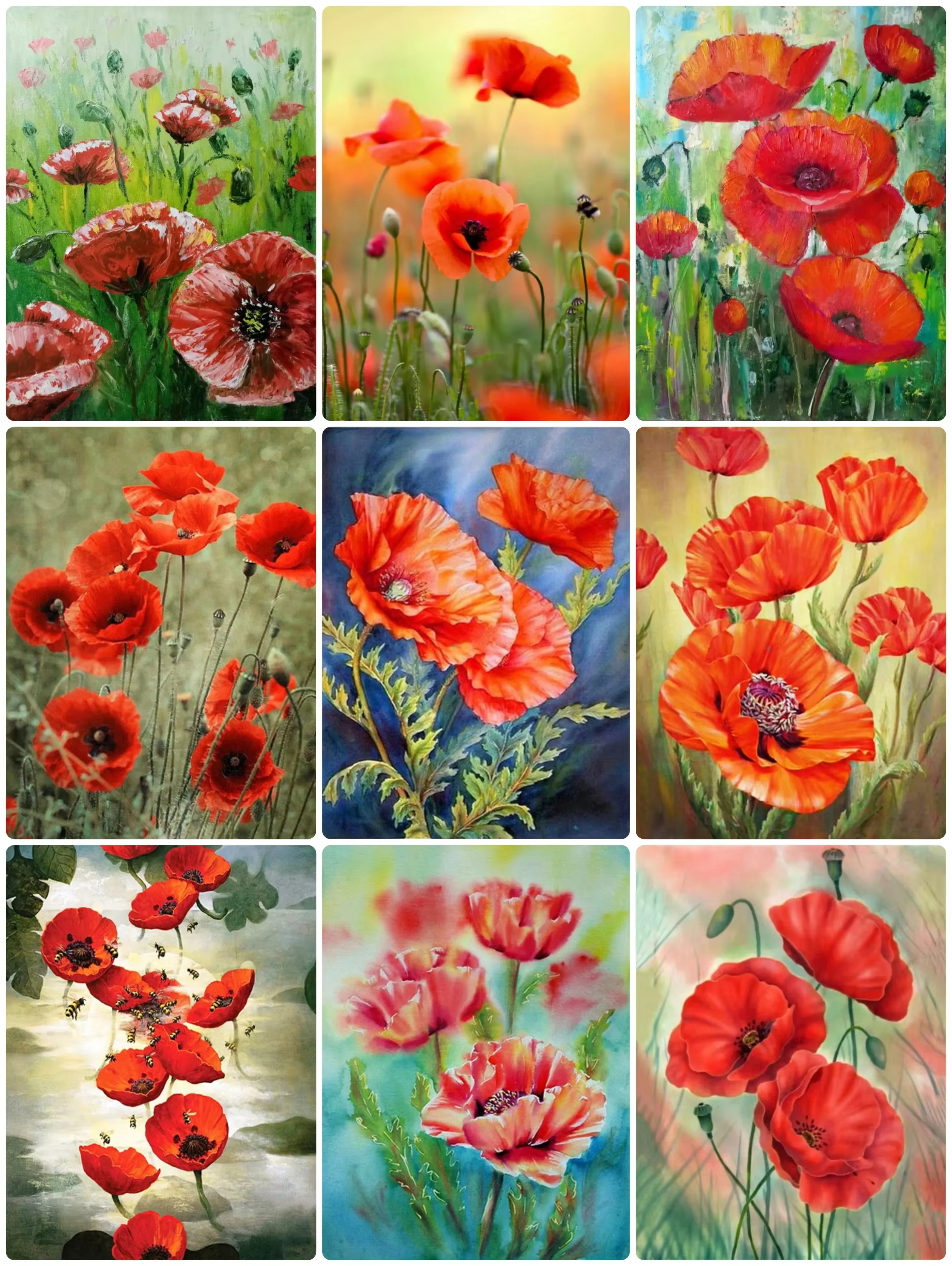 

Puzzles for Adults Red Poppies Flower, Jigsaw Puzzles Educational Games Colorful Puzzles Gifts Home Decor