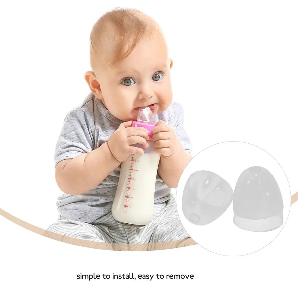 6Pcs Clear Bottle Wide Mouth Bottle Cap For Infant Nipple Feeding Universal Baby