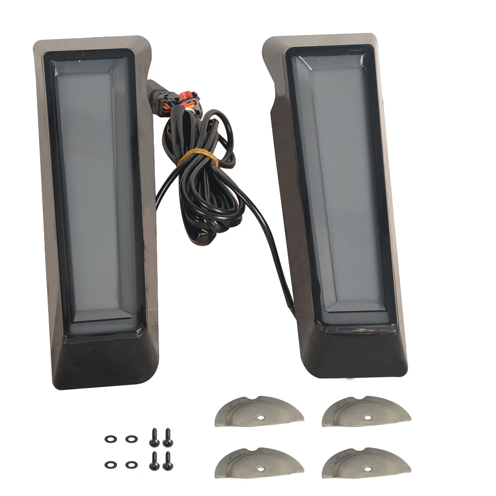 Gloss Black Motorcycle Tracker Light Emitting Diode Running/Steering/Brake Lights Saddle