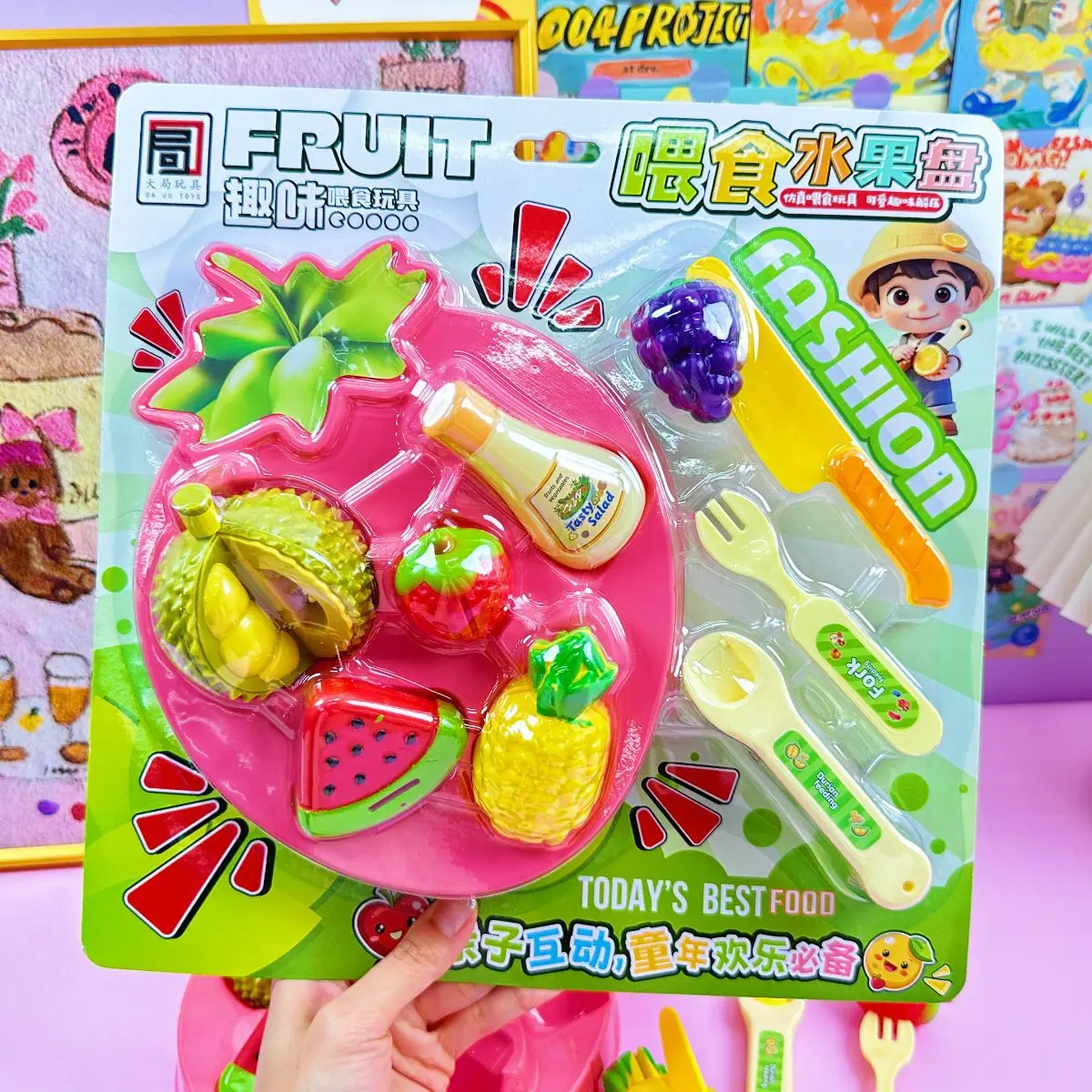 Simulatie Fruitschaal Voederspeelgoed Volledige set Simulatie Durian Watermeloen Voederspel Speelhuis Speelgoed Grappige kinderen Snijden Fruit