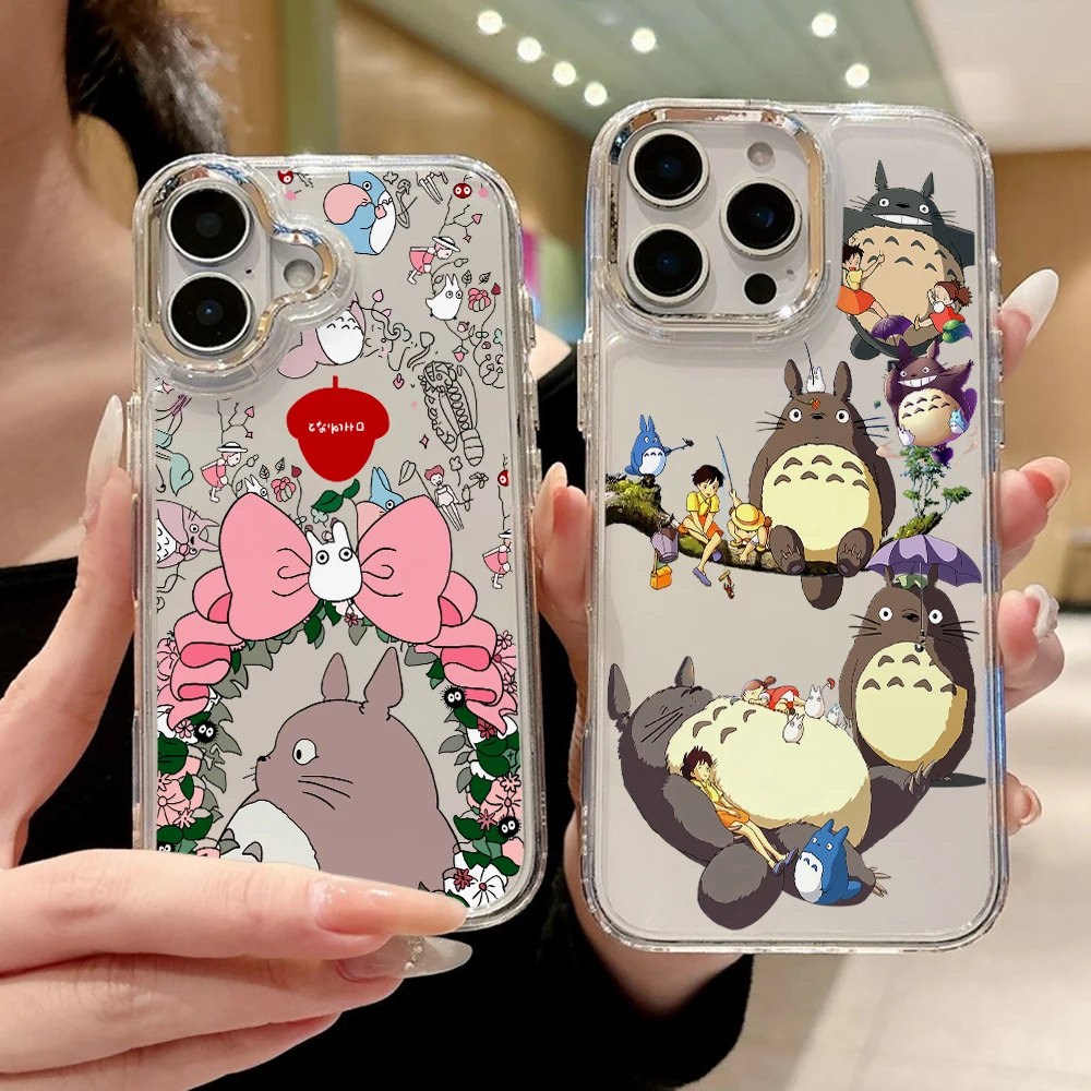 Cute Cartoon Totoros Phone Case for Samsung Galaxy A57 A56 A55 A54 A52 A37 A36 A26 A17 A16 A07 A06 4G 5G Luxury Clear Cover