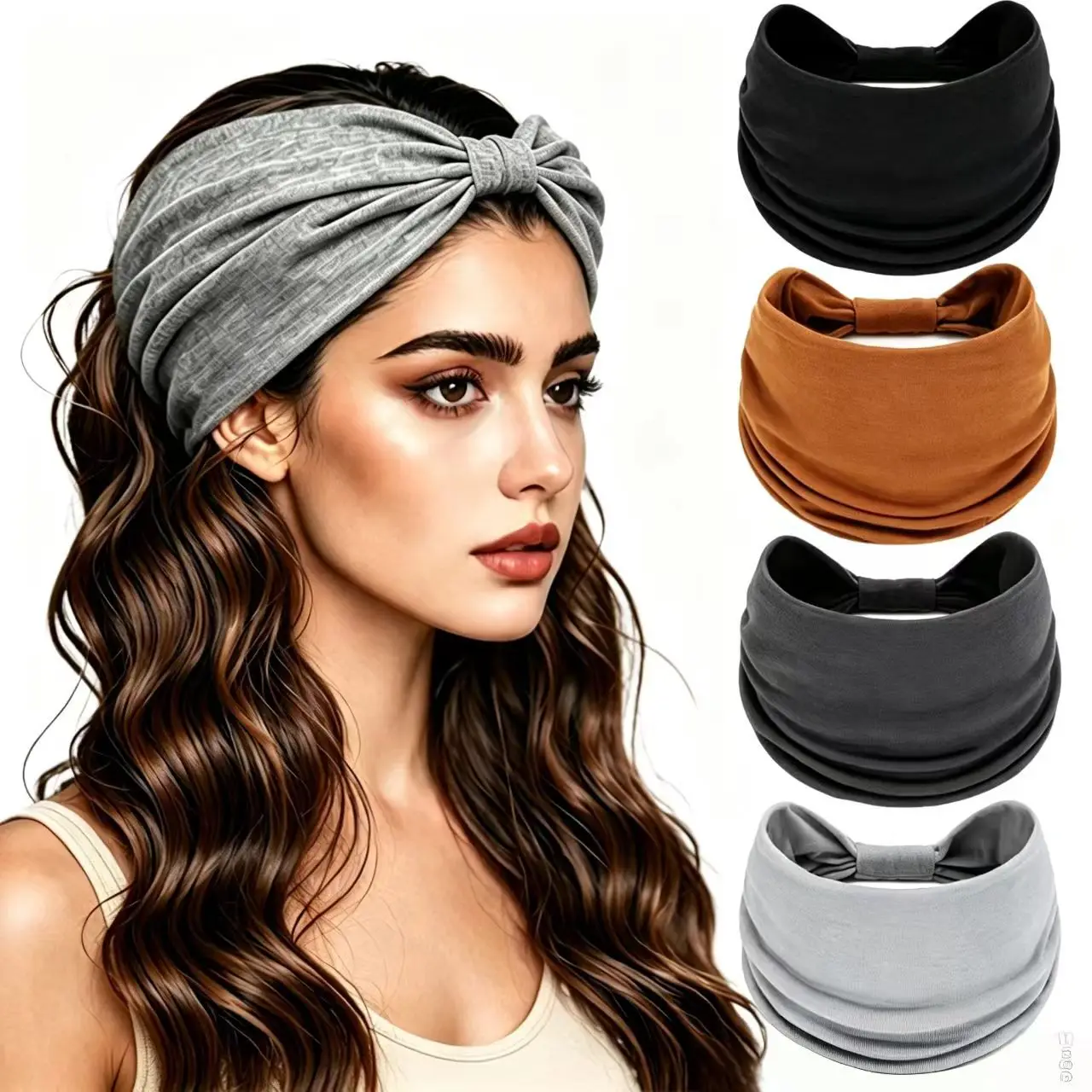 

Wide Elastic Solid Color Sweat Absorbing Yoga Headband