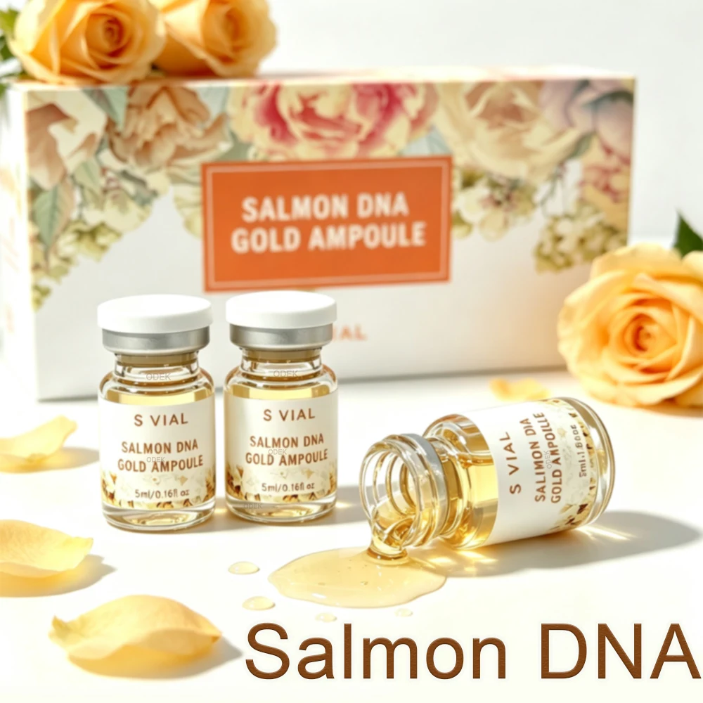 Korea Salmon DNA Peptide Gold Ampoule Skin Booster 0.25mm Microneedle Serum Kit Brightening Firming Hydration SkinCare