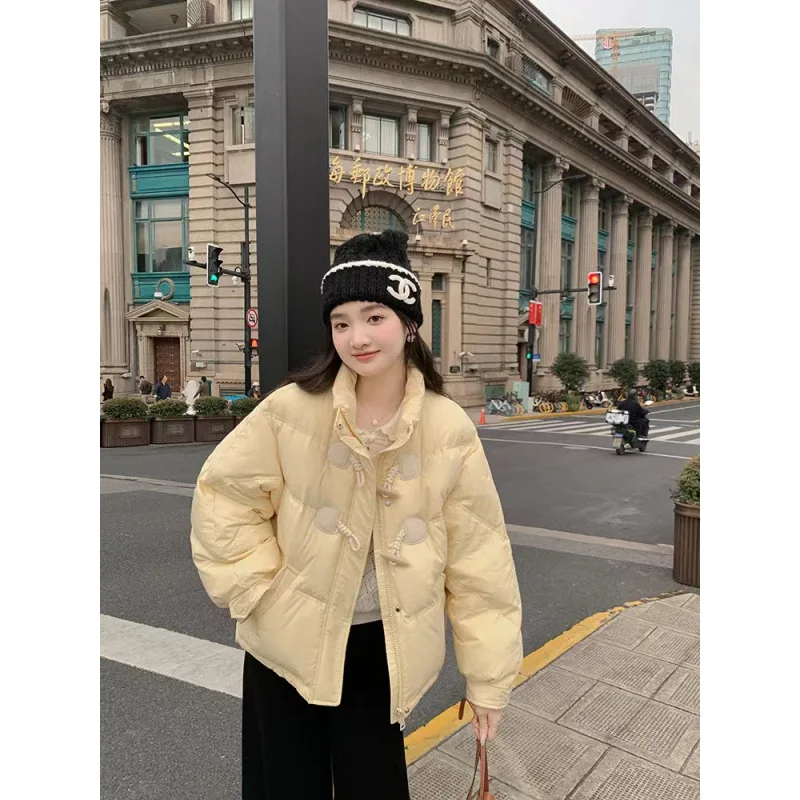 

Cotton padded women's 2025 autumn/winter Korean new standing collar short cotton jacket