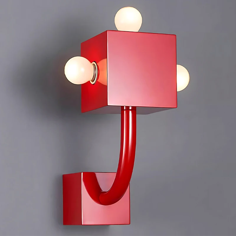 

Modern Medieval Creative Living Room Background Wall Lamps Bedroom Bedside Nordic Red Retro Industrial Aisle Home Decor Light