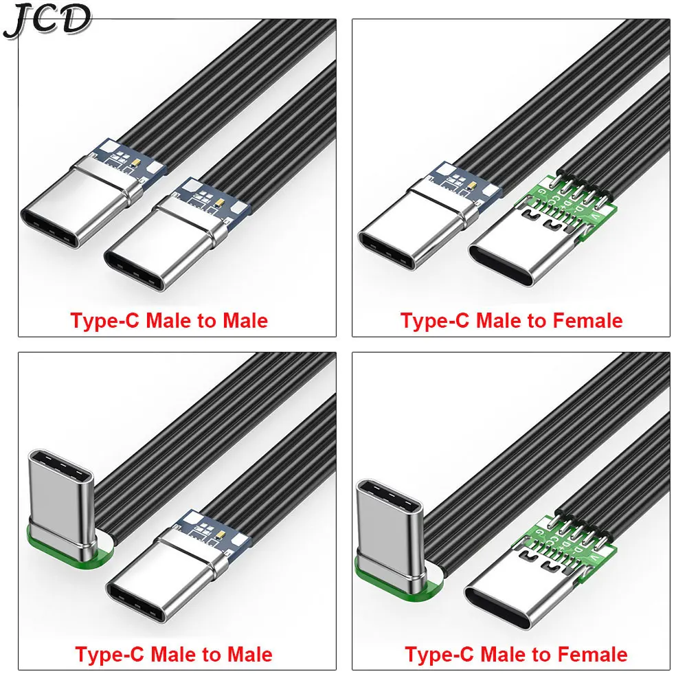 JCD TYPE-C Soft Flat Flexible Cable 2A Power Supply Cable USB 2.0 Data Cable Ribbon Cable Fast Charging Cable 5-Core