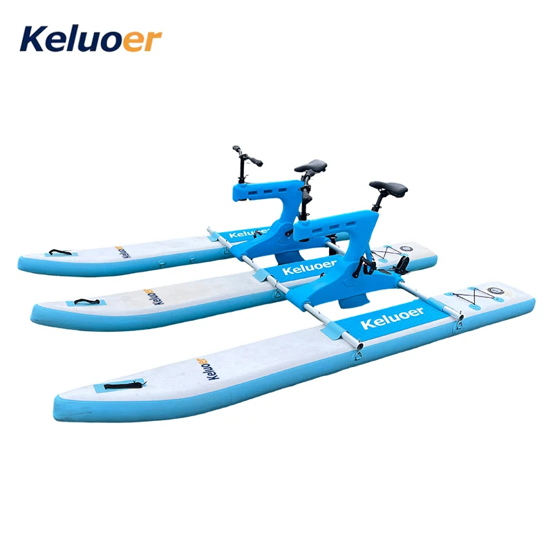 Good Quality Inflatable tandem Water Bike Blue Color Water Aquatic Bicycle