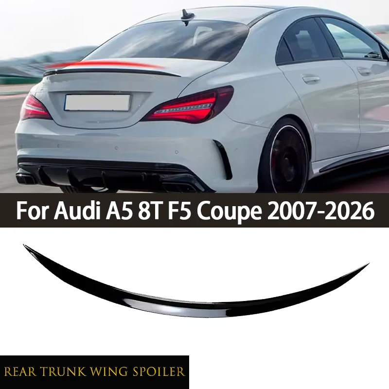 Car Exterior Tuning Rear Trunk Lid Spoiler Wing Stickers For Audi A5 8T F5 Coupe 2007-2026 Auto Accessories