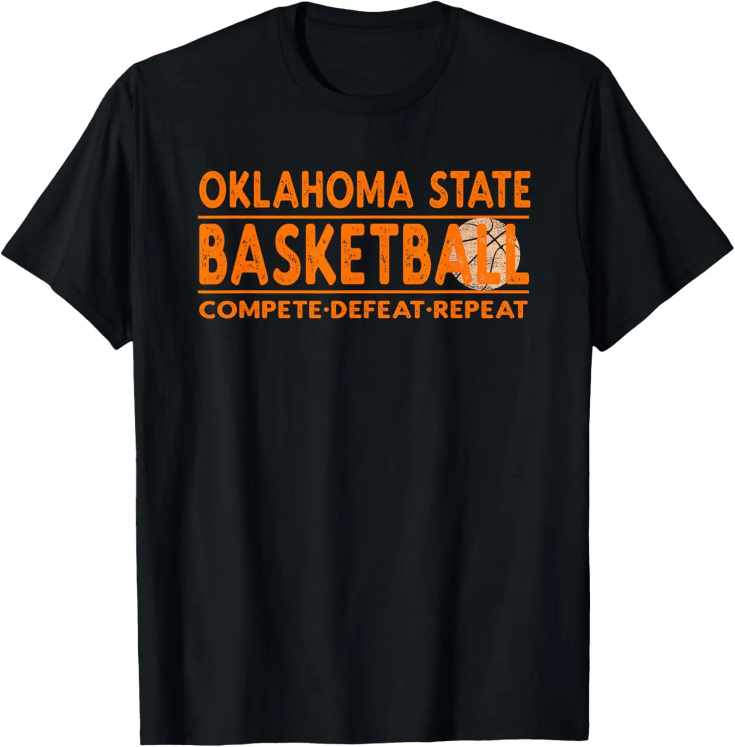 Oklahoma State Basketball - Compete Defeat Repeat T-Shirt