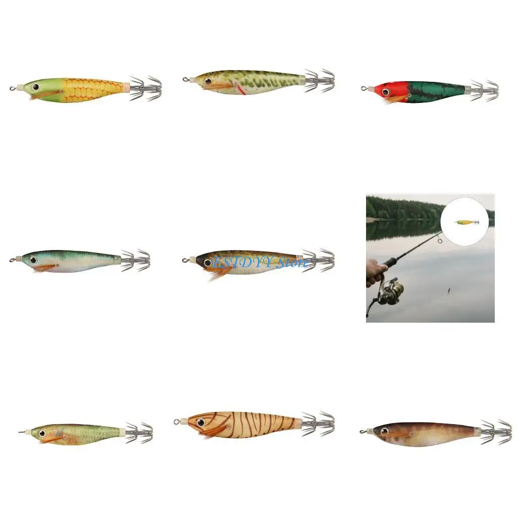 

G6DE Lures Glow Jigs Hook 10cm 10g Artificial Hard Baits Squid Jigs Cuttlefish Hook